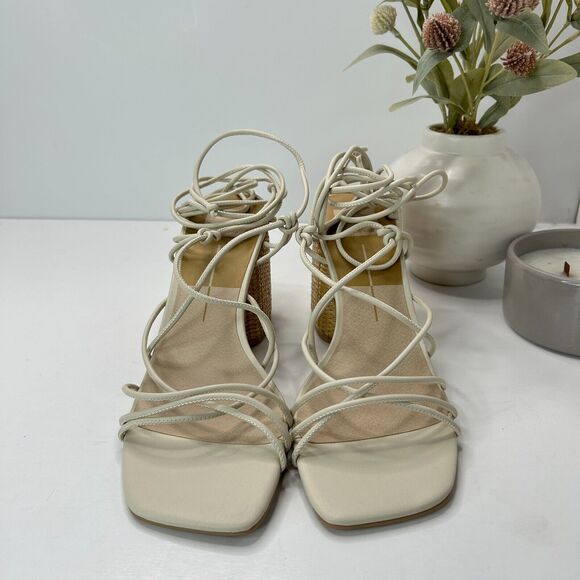 Dolce Vita Nika Strappy Block Heel Sandals Square Toe Cream Women’s US 10 NWOB - Picture 3 of 11